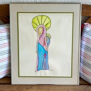 Watercolor Signed painting framed